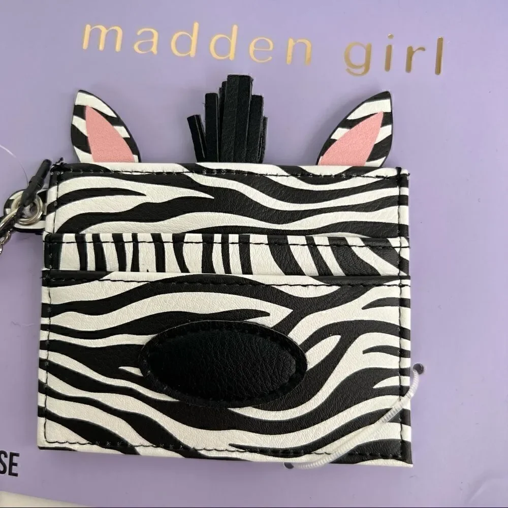 Madden Girl Zebra ID case NWT